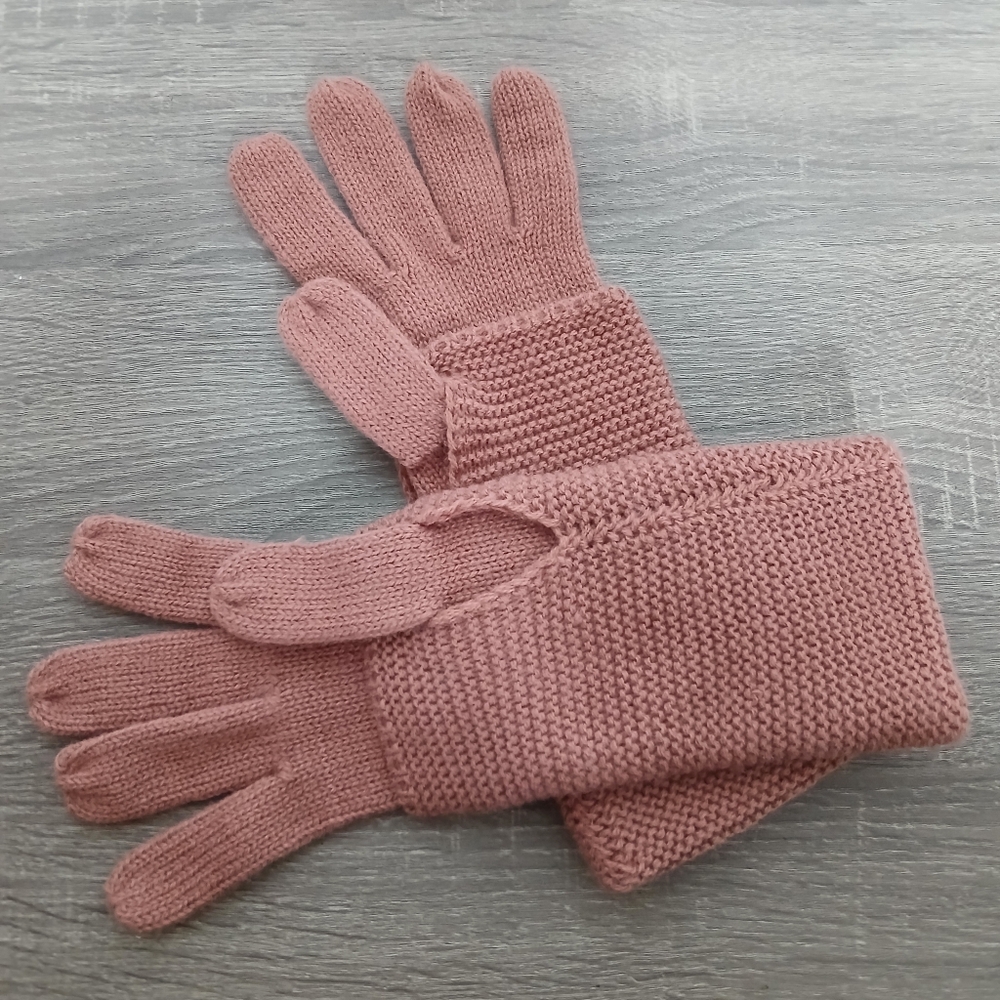 H&M Knit Gloves Arm Warmers Dusty Pink NWOT